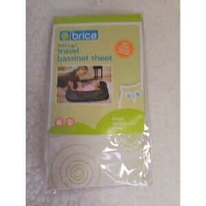 Light Green Brica  100%  Cotton Fold n Go  TRAVEL  Bassinet Sheet - Fitted